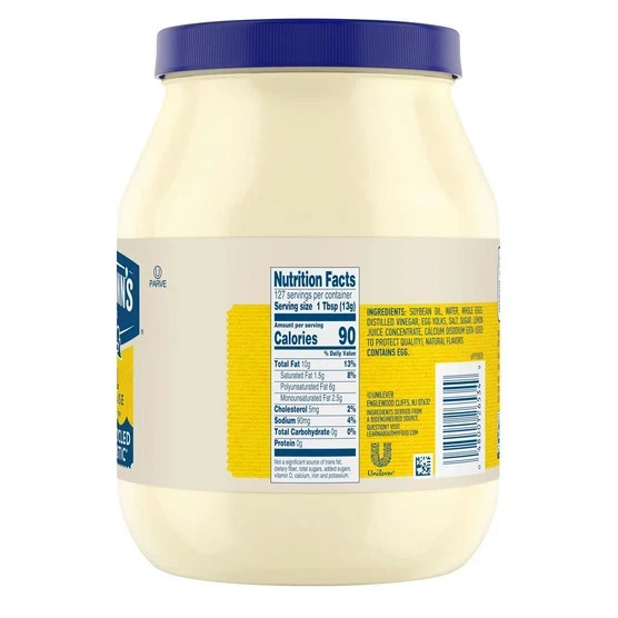 Hellmann's Real Mayonnaise, 64 oz.
