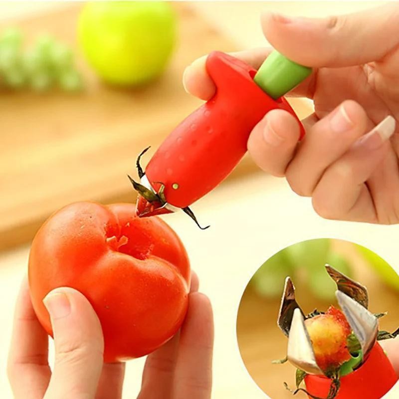 Strawberry Slicer & Huller – Easy Fruit Corer & Leaf Remover Kitchen Tool