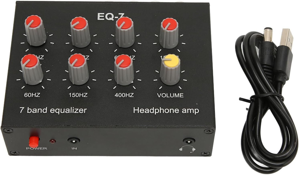 7 Band Sound Equalizer, Dual Channel Digital Equalizer Withoutput and Input, 12D