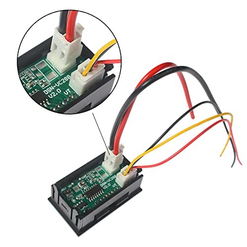 LED Digital Voltmeter Ammeter, Mini DC Digital Multimeter 100V 10A, Blue Red