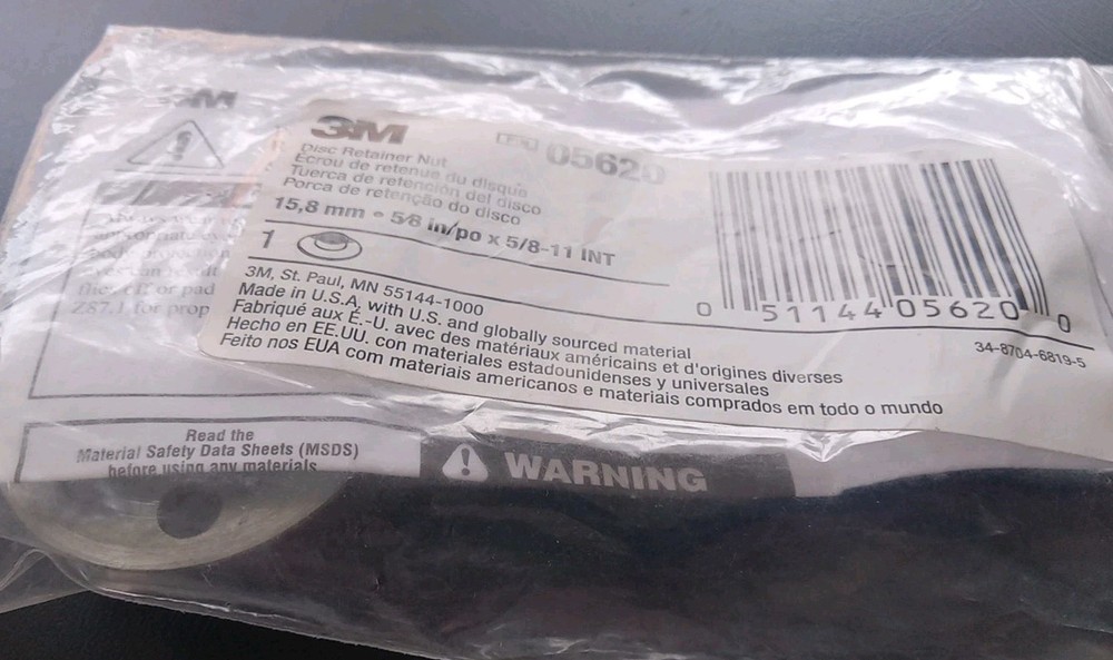 3M Disc Retainer Nut 5/8" 05620 Quantity 1 New