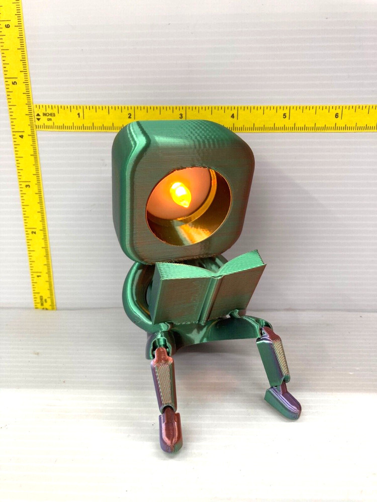 Book Reader Night Light Metalic Copper and Green