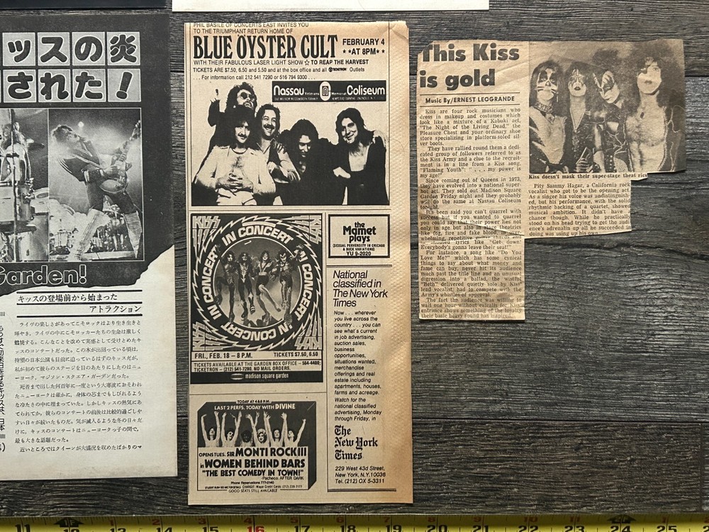 KISS Concert Ad Lot Rock And Roll Over Tour MSG NYC Concert Vintage Kiss Aucoin