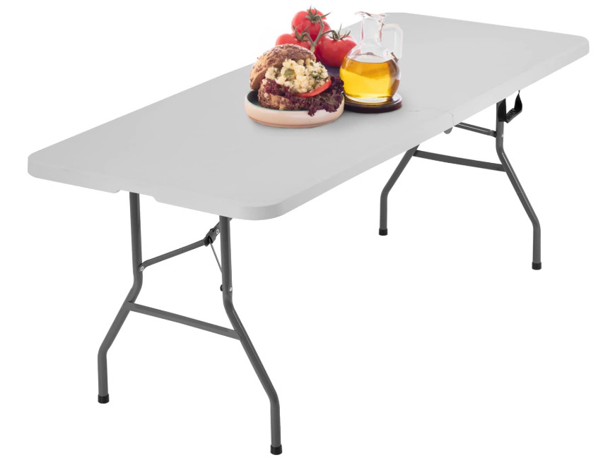 BestOffice 6FT Folding Picnic Table Plastic Party Event White
