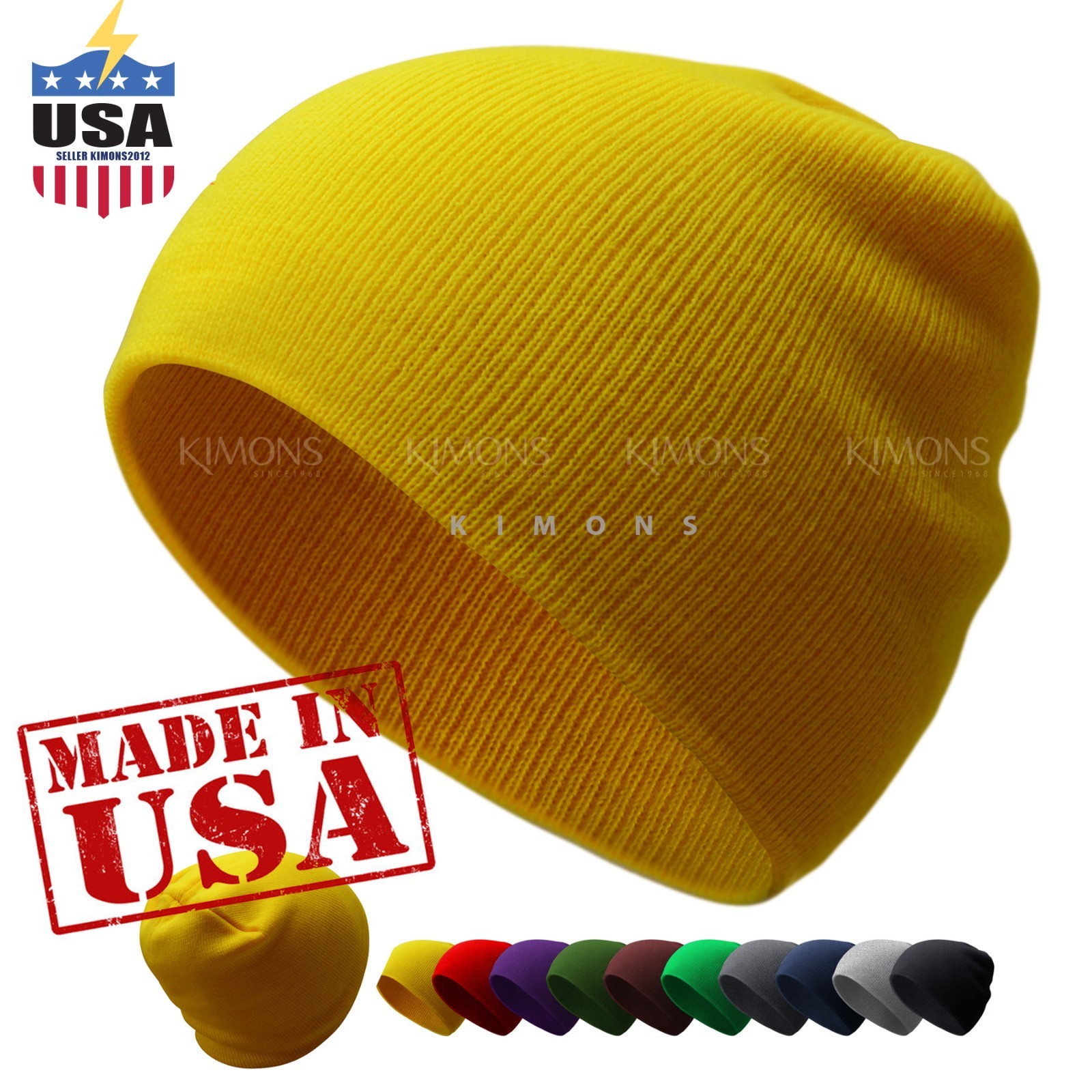 US Short Beanie Cuff Plain Knit Hat Winter Solid Cap Slouchy Skull Ski Men Woman