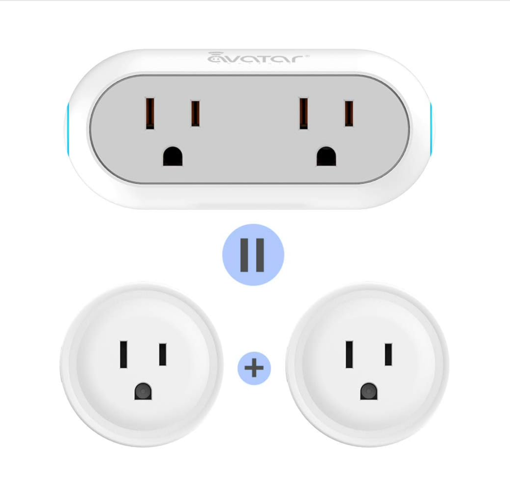 Dual Socket Capsule Smart WiFi Plugs Dual Outlets Alexa Google ITFFF SmartThings