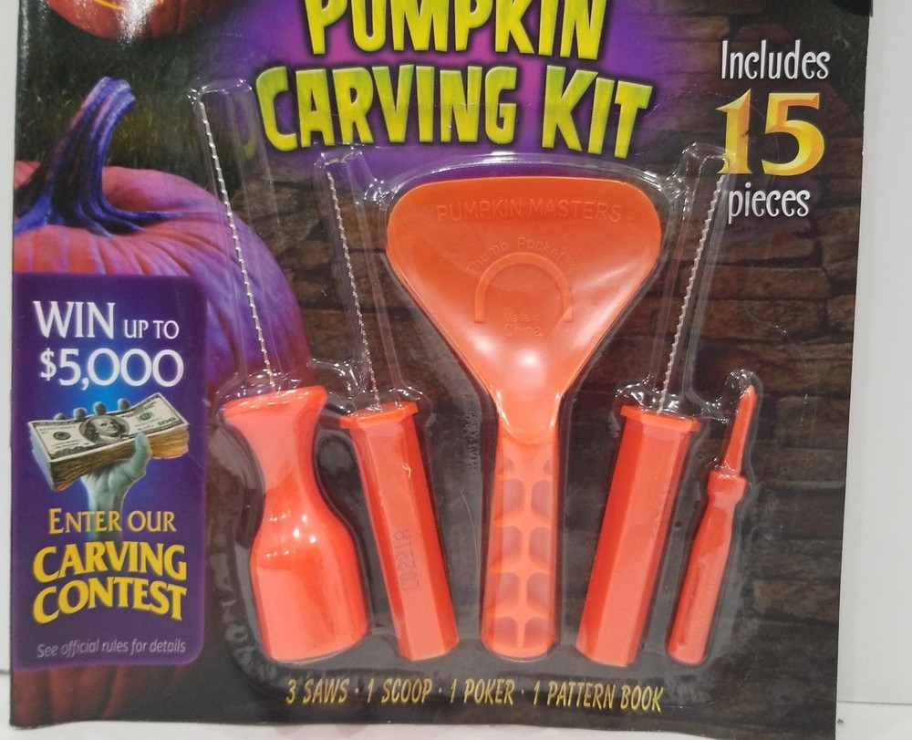 Pumpkin Masters Pumpkin Carving Kit, 15 Pieces, 10 Patterns