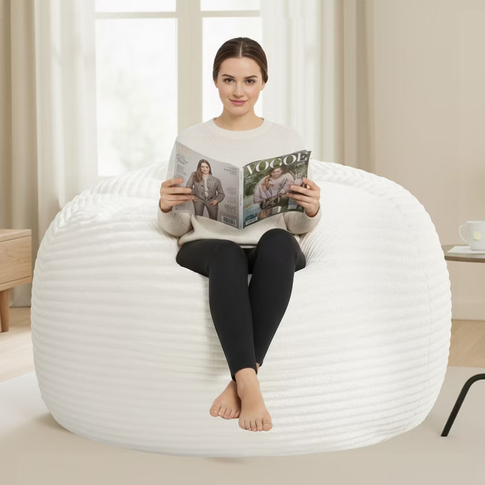 Hooseng 3.5 FT Bean Bag Chairs for Adults, Large Corduroy Bean Bag