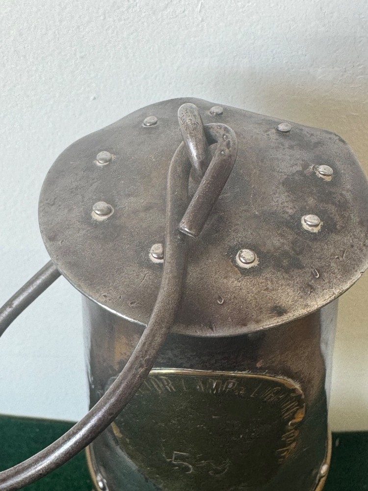 Antique Eccles Protector Miners Lamp Type 6- Brass 9" Tall 1954