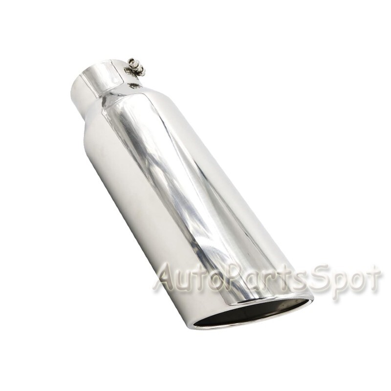 4" In 6" Out 18" Long Exhaust Tip for 4"Outer Diameter Tailpipe Rolled Angle Cut