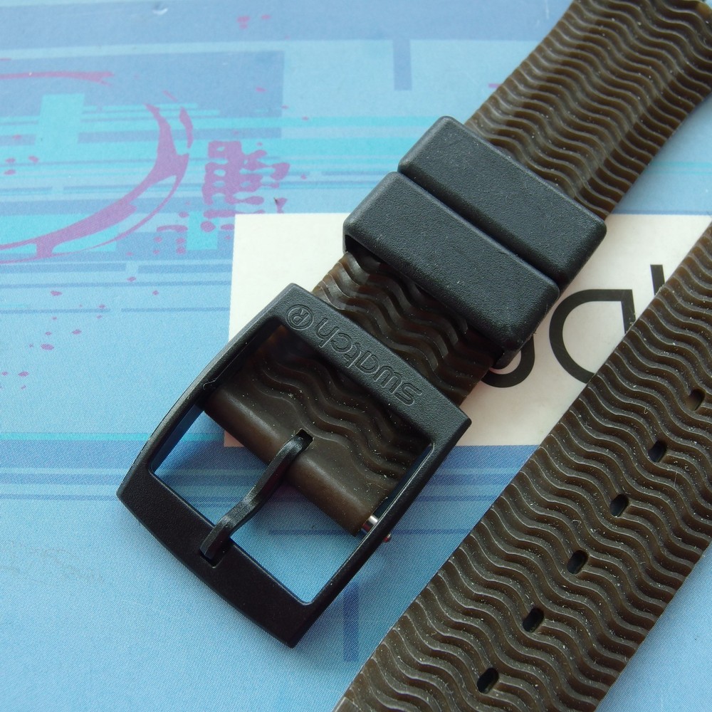 Swatch Original 19 mm Plastic Replacement Strap Band AC Brown