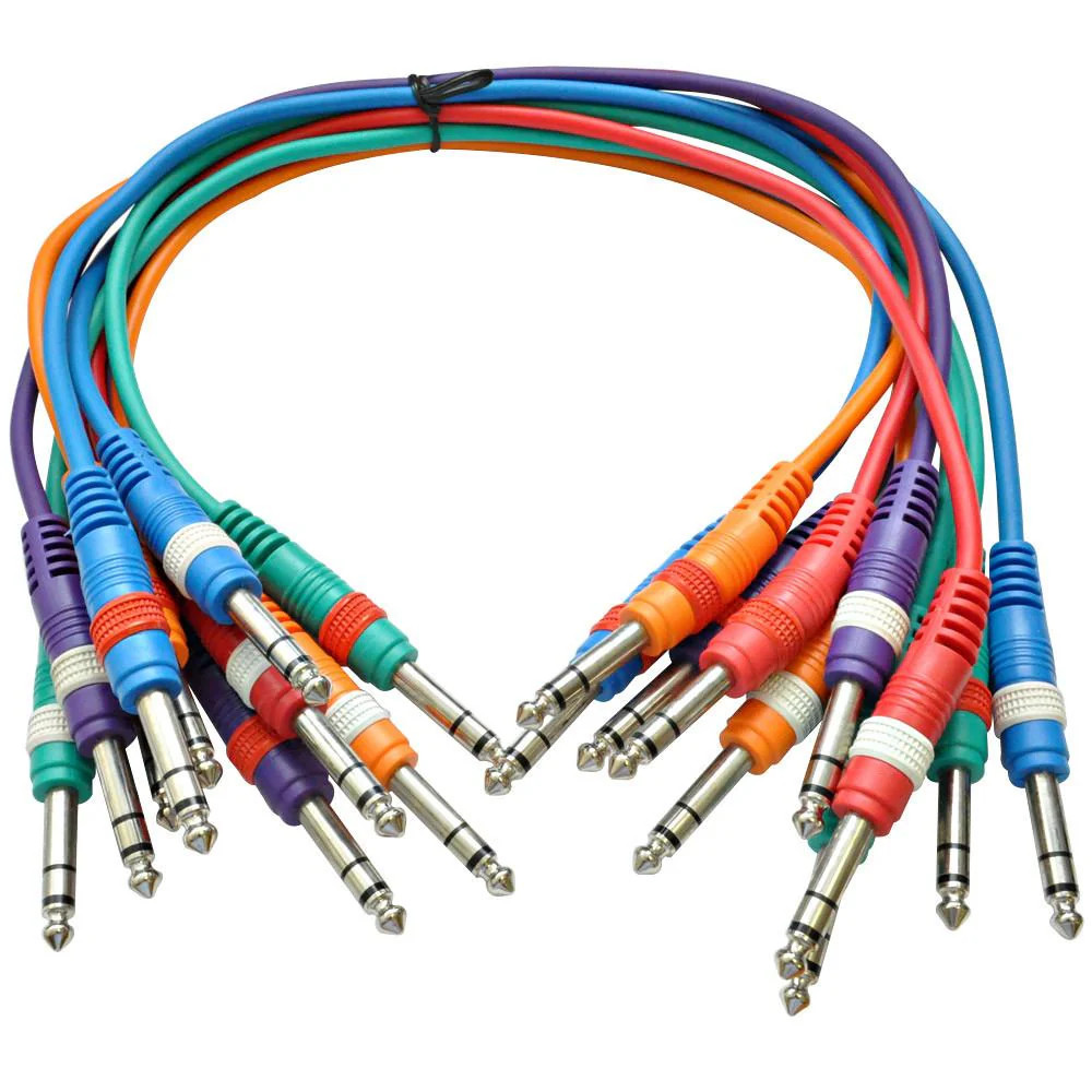10 Pack 18" TRS 1/4" Patch Cables SASPC1.5n
