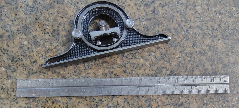 🗽VINTAGE MACHINIST TOOLMAKER PROTRACTOR WITH BUBBLE LEVEL
