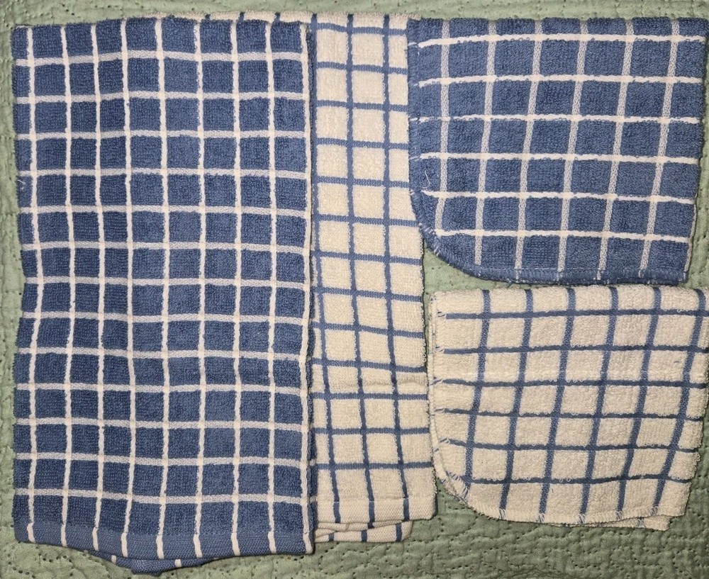 (2) Seven Piece Kitchen Towel And Mitt Sets