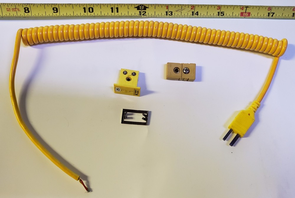 K-Type Thermocouple Coiled Wire Kit KALESTEAD Panel Mount Connector & Extension