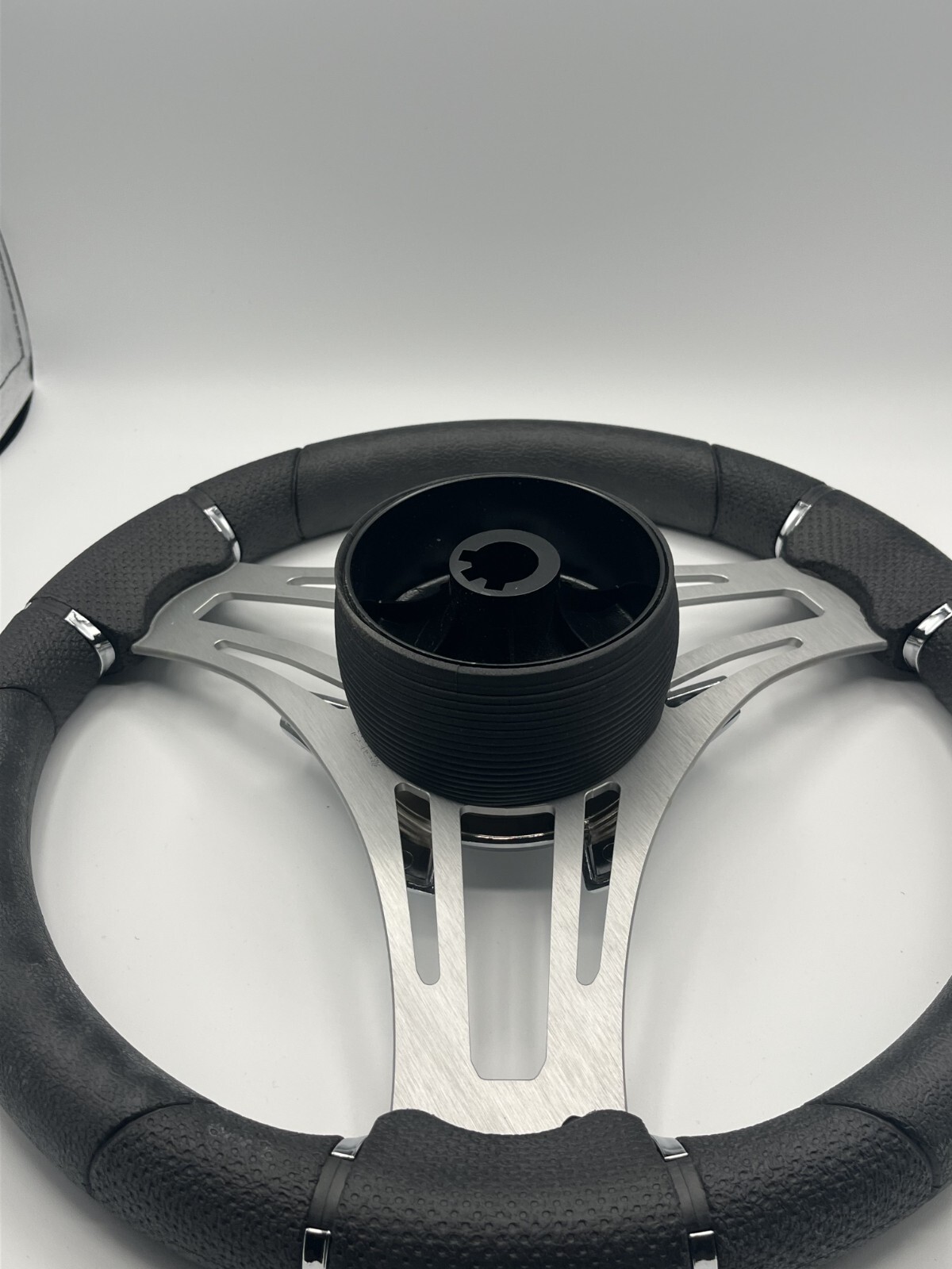 Verona Boat Steering Wheel Gray Brushed Aluminum Spokes KEYED or SPLINED HUB