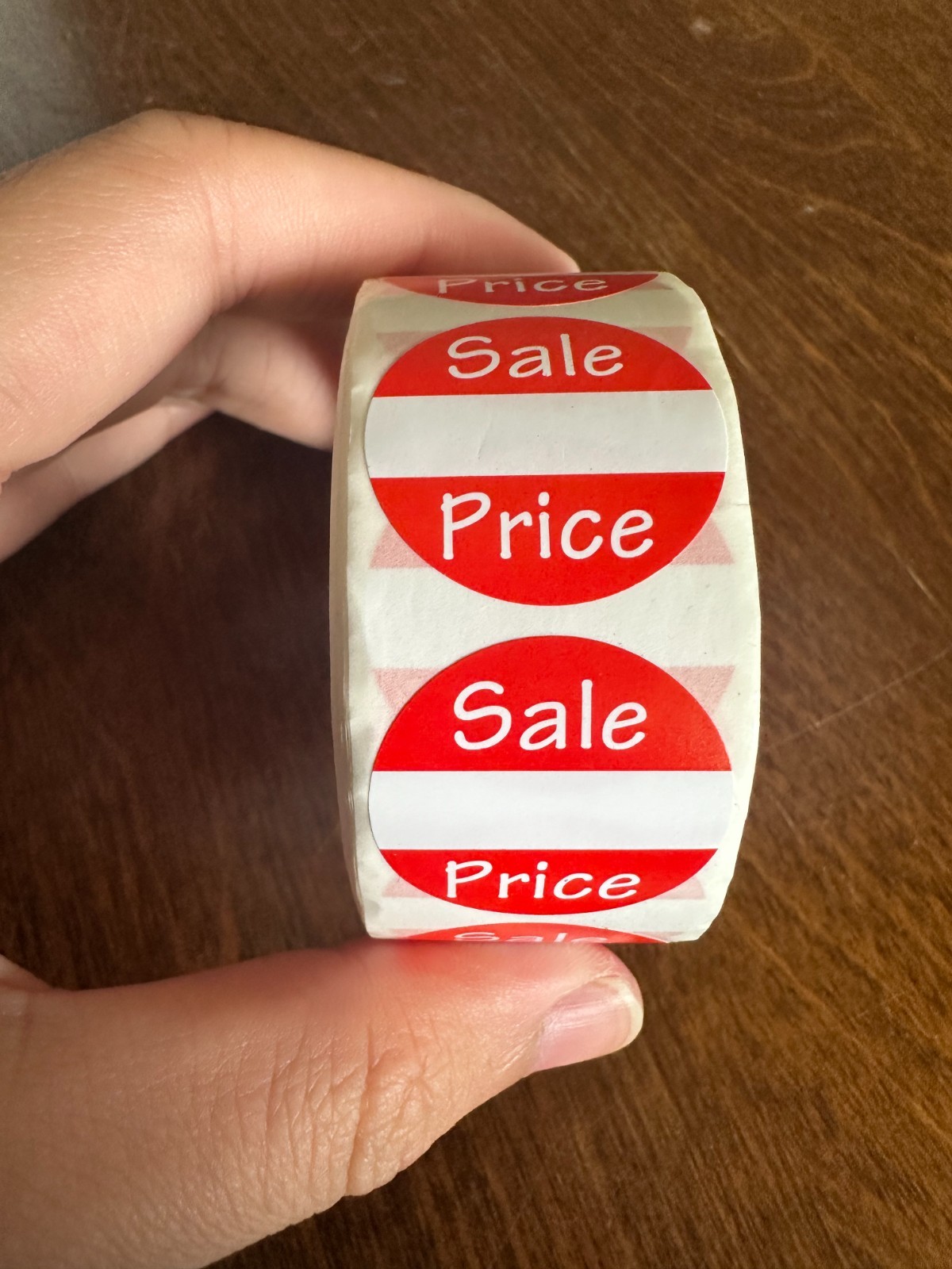 500 Pcs 1 inchRetail Yard Sale Price Red And White Round Sticker Roll Price Tag