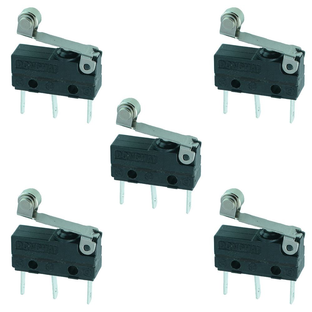 5 x 17mm Roller Lever Waterproof Microswitch SPDT 3A Micro Switch