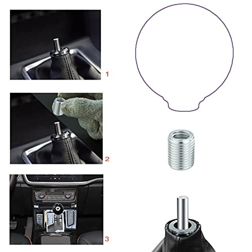 Automatic Shift Knob Adapter Aluminum Gear Shifter Handle Thread Screw Silver