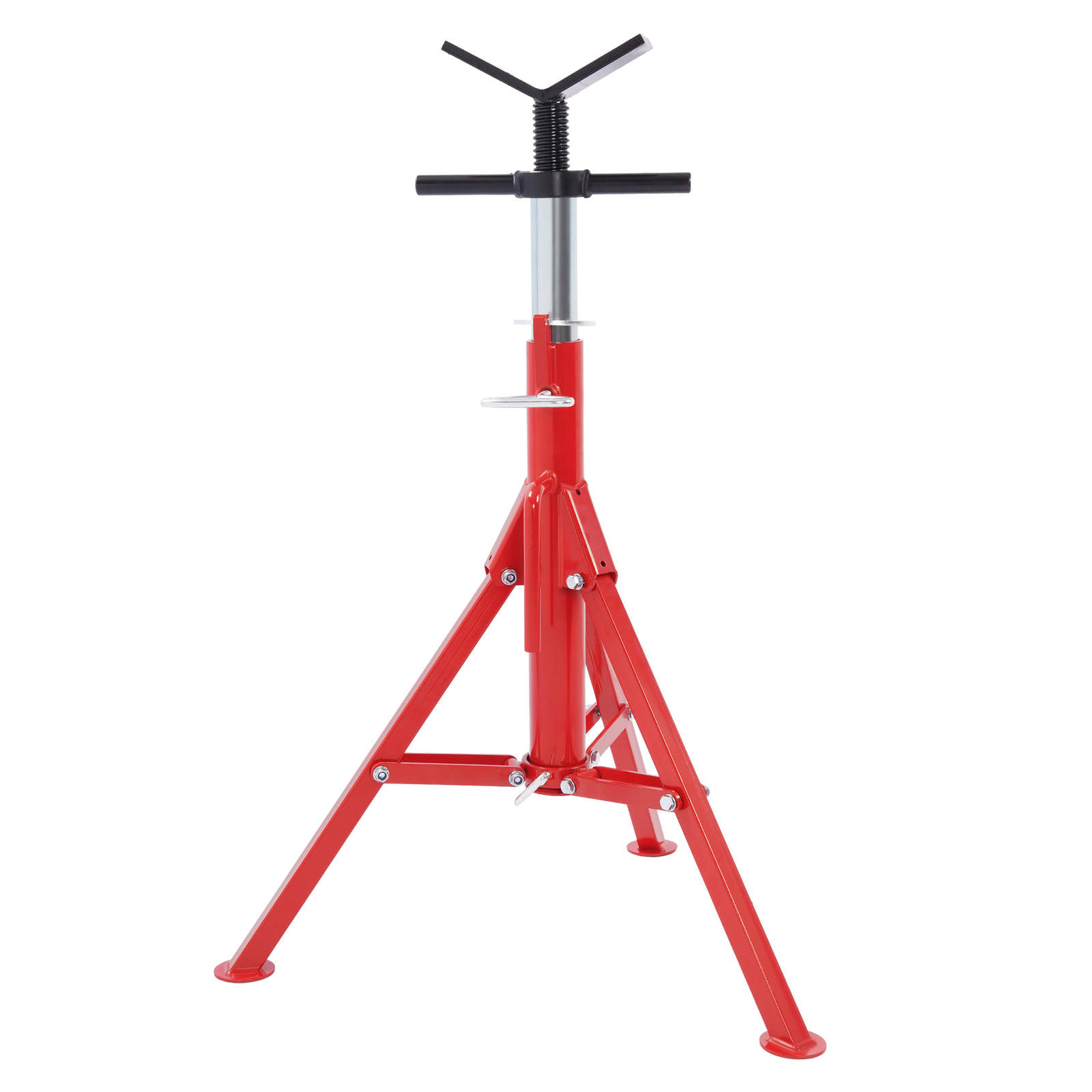 2500Lb Steel V-Head Pipe Stand Folding Tripod Pipe Jack Stand Height Pipe