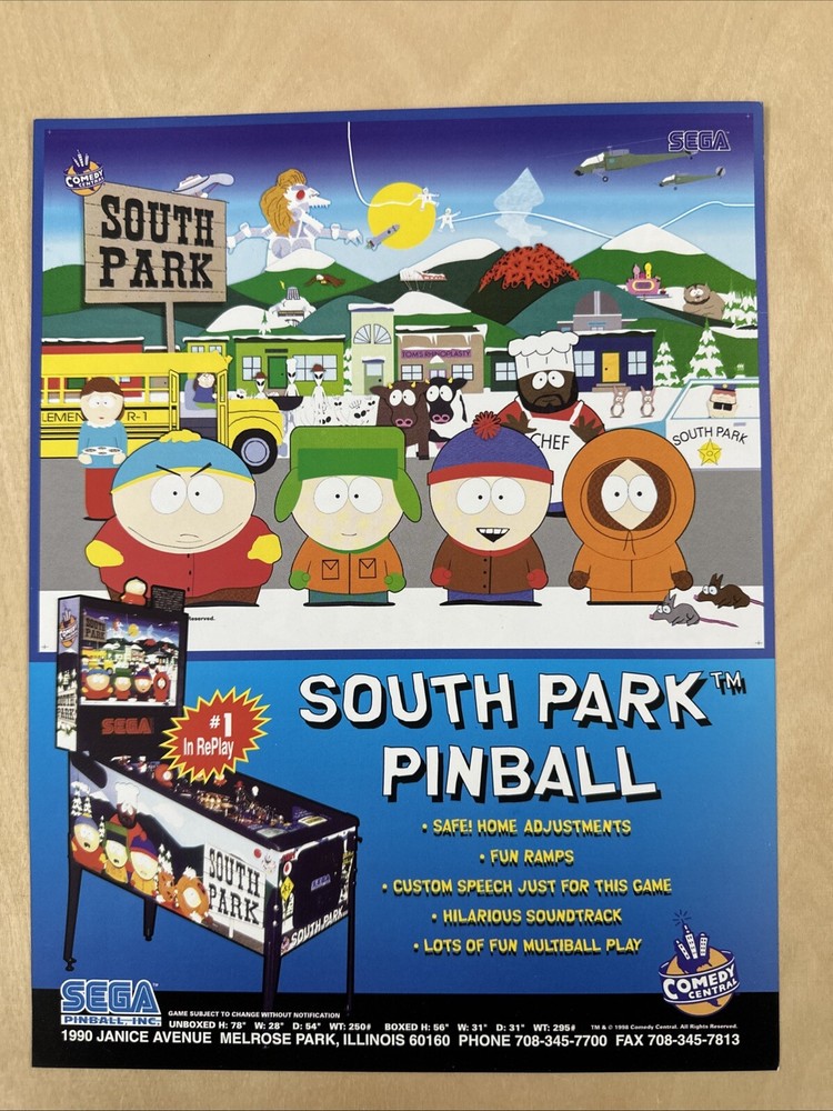 Sega South Park Pinball Flyer