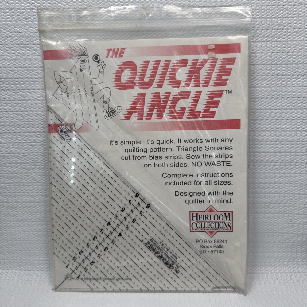 Heirloom Collection The Quickie Angle Quilt Acrylic Ruler Tool