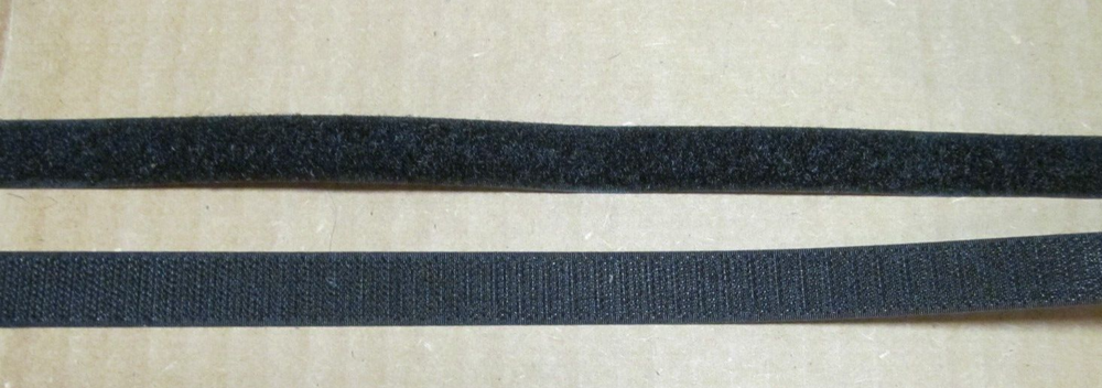 Black 5/8" velcro, hook and loop, 1 yard each