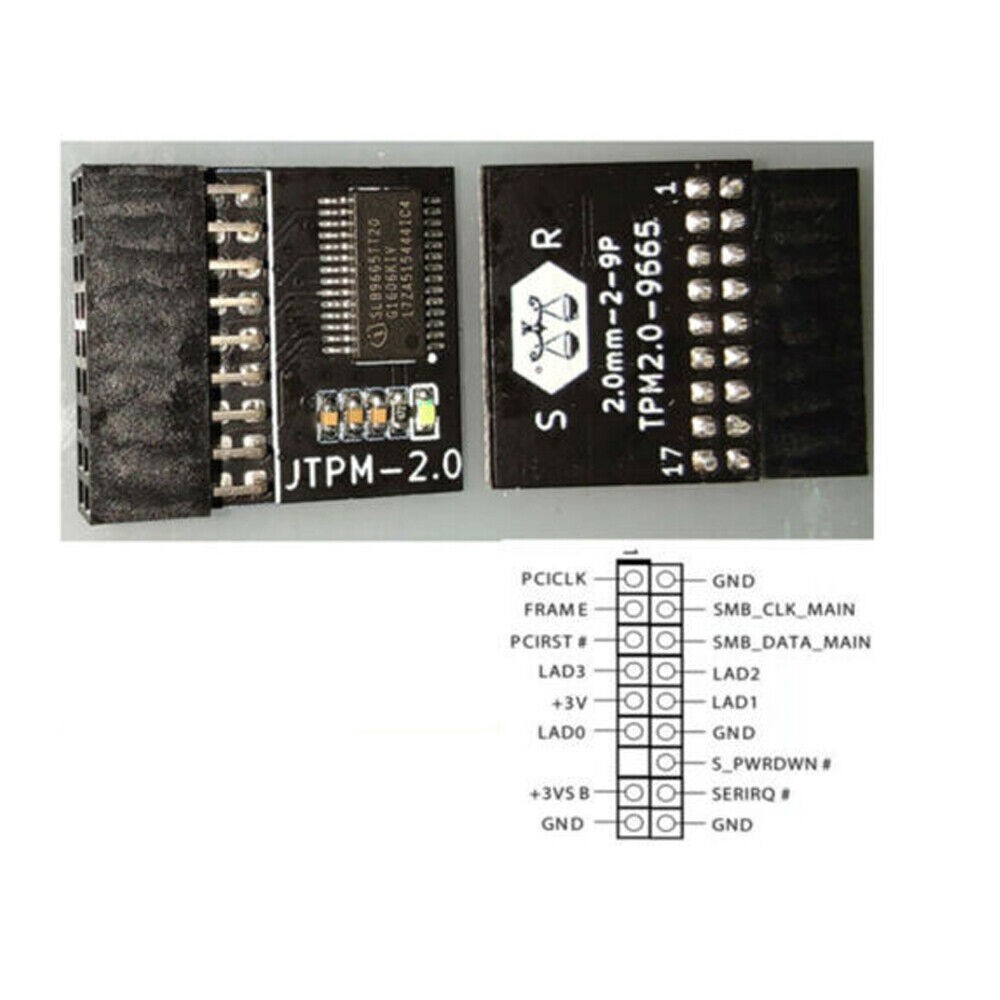 TPM TPM2.0 Module for ASRock TPM Security Module (18-1 Pin) Win11 Module