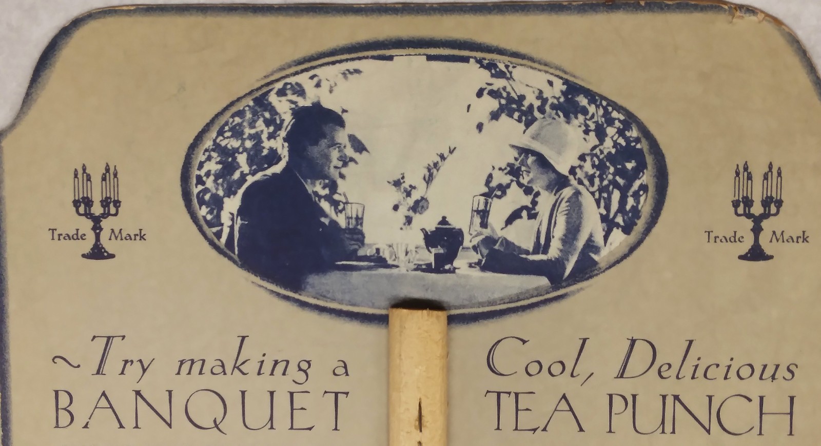 McCormick Orange Pekoe Tea c1920 hand held advertising fan