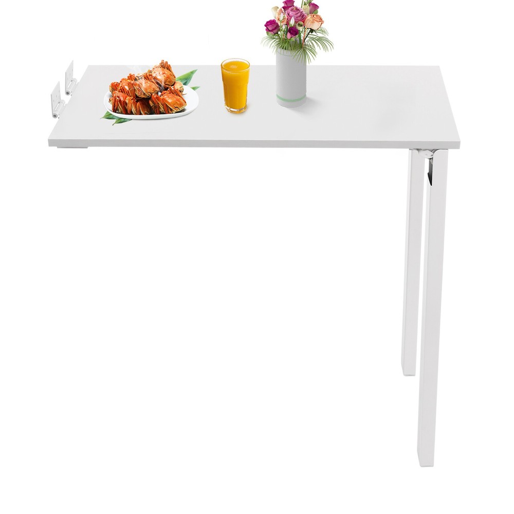 White Wall Mounted Folding Table Wood Folding Dining Table Folding Table