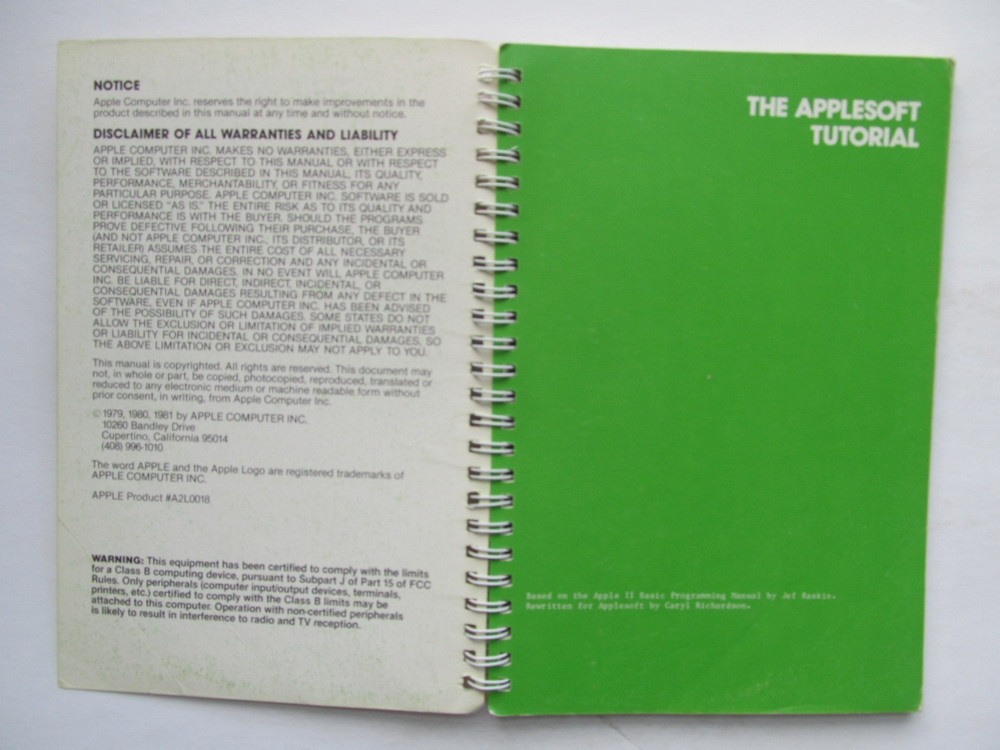 The Applesoft Tutorial (Apple II - 1981)