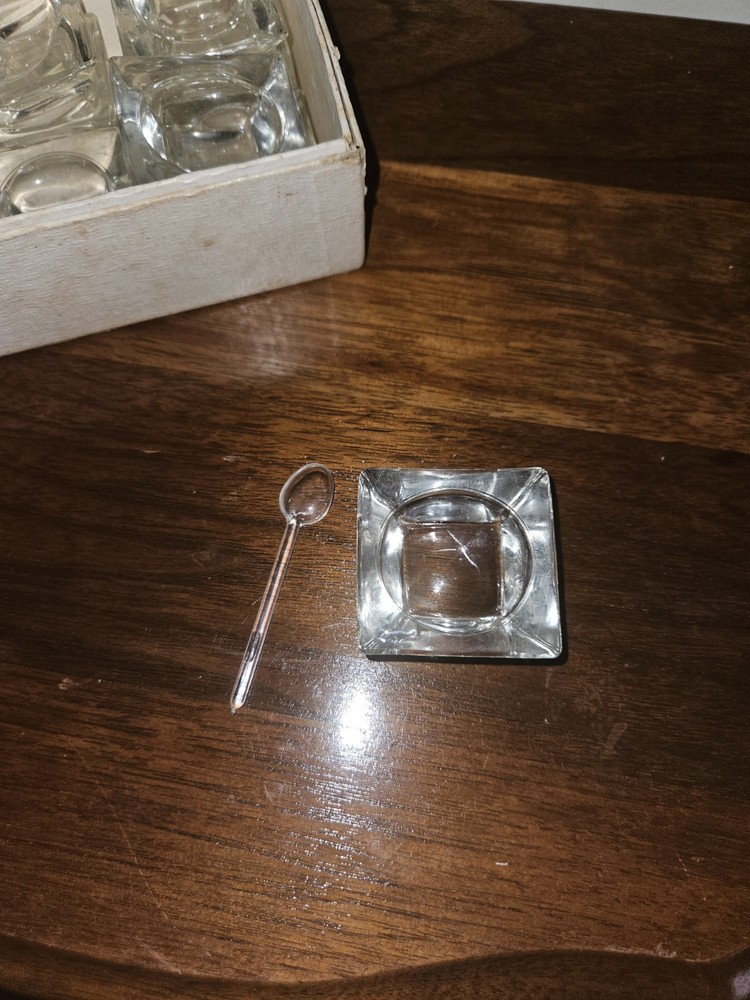 Vintage Square Salt Cellars (10) With Spoons