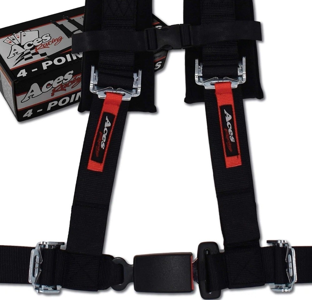 4 Point Harness with 2 Inch Padding (Ez Buckle Technology) (Black (Pair))