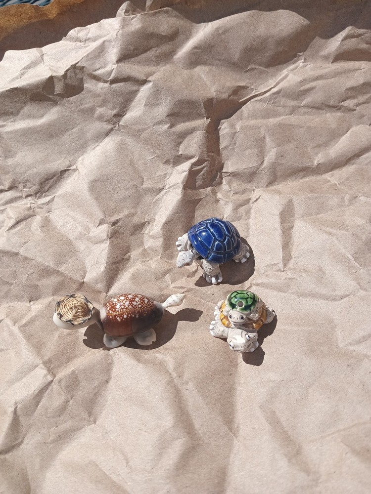 Handcrafted Ceramic Miniature Turtle Figurines