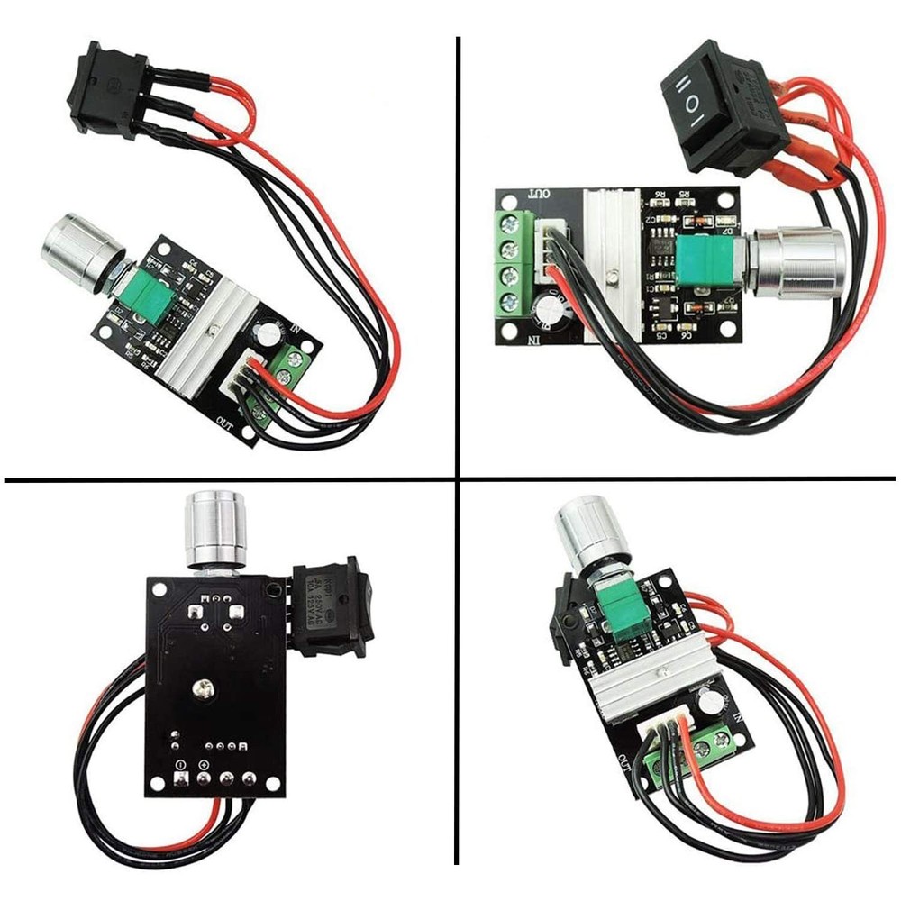 DC Motor Speed Controller 2 PCS PWM 6V-24V 3A 80W Reversible Switch Button