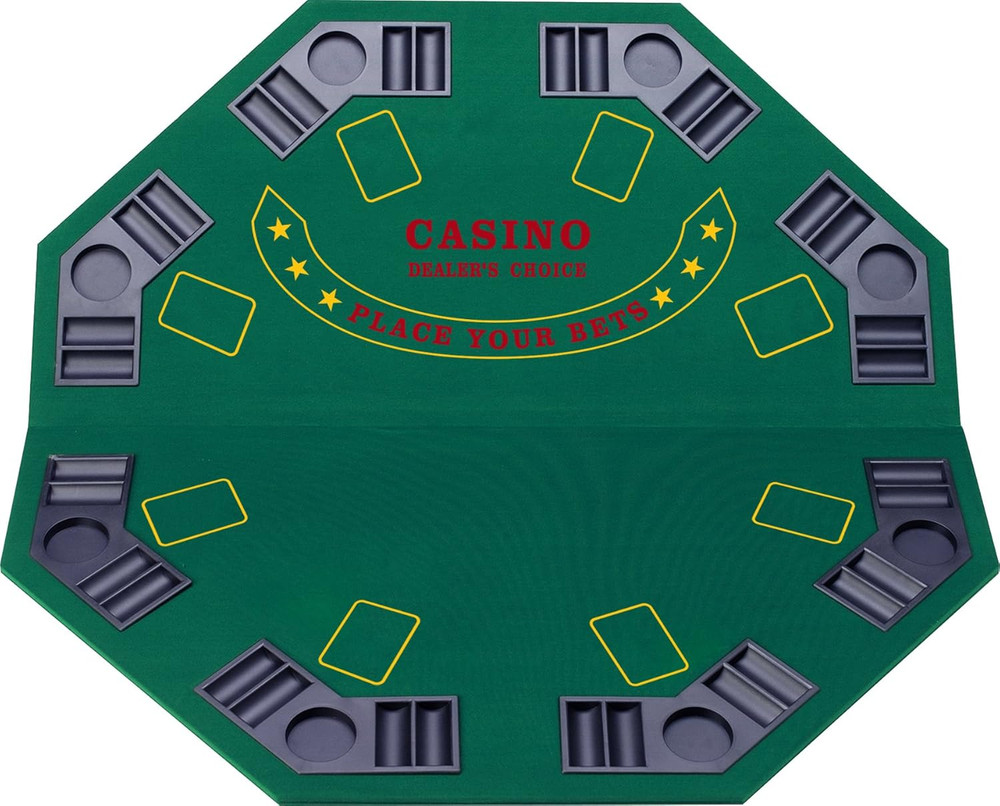 Folding Blackjack/Poker Game Table Top: Octagon Layout, 8 Player