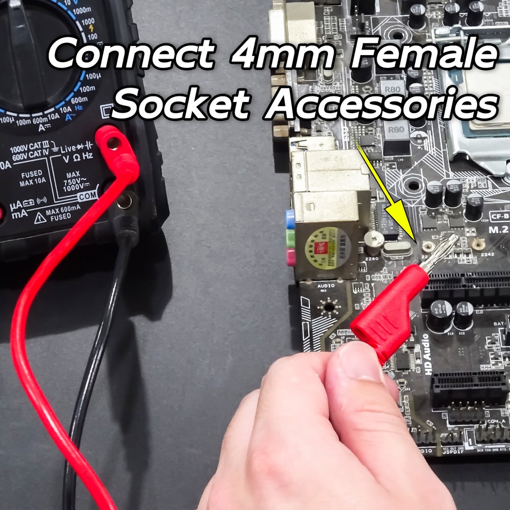 5PCS Stackable Banana to Banana Plug Test Lead Soft Cable for Multimeter