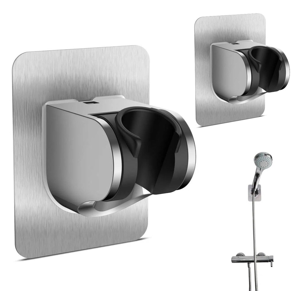 2x Shower Head Holder, Adjustable Angle Handheld Shower Head Wall Mount Bracket