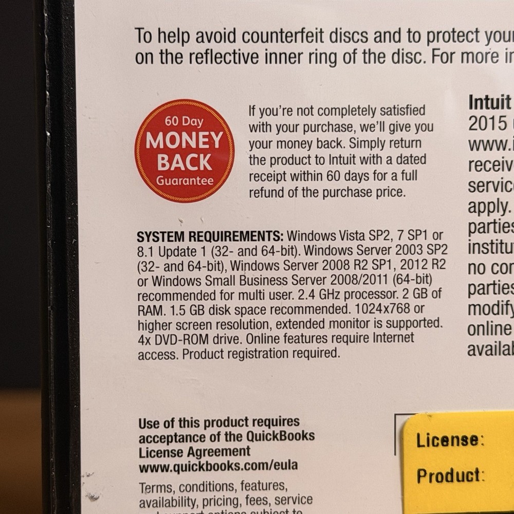 QuickBooks Desktop Pro 2015 Windows Accounting Retail -NO SUBSCRIPT10N- TESTED