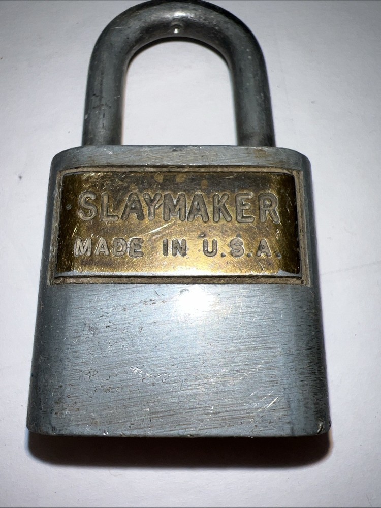 Vintage Old Small Slaymaker Padlock Lock No Key