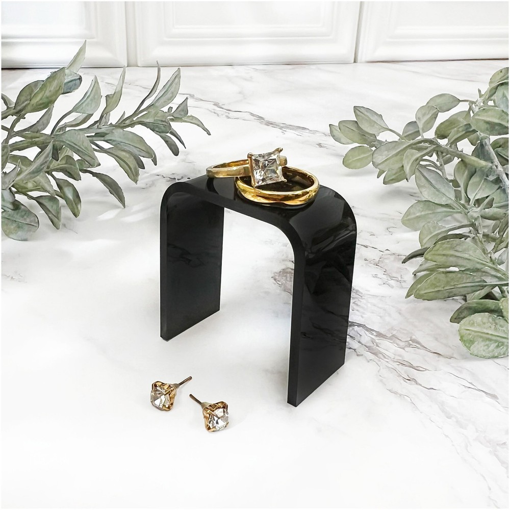 Plymor Black Acrylic Vertical Rectangular Display Riser, 2" H x 2" W x 1" D