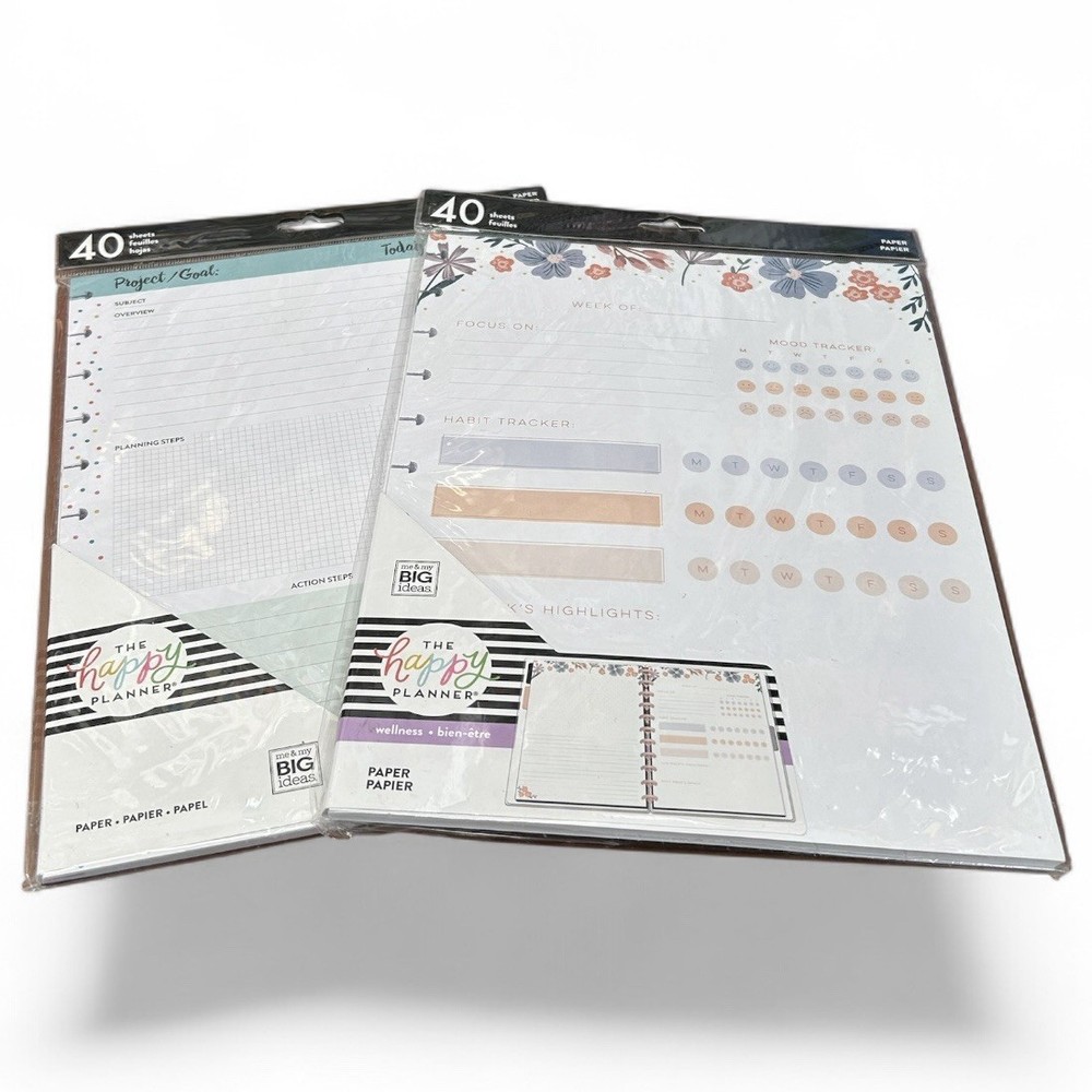 The Happy Planner Project Goals And Focus mood Tracker 40 Sheets Per Pack