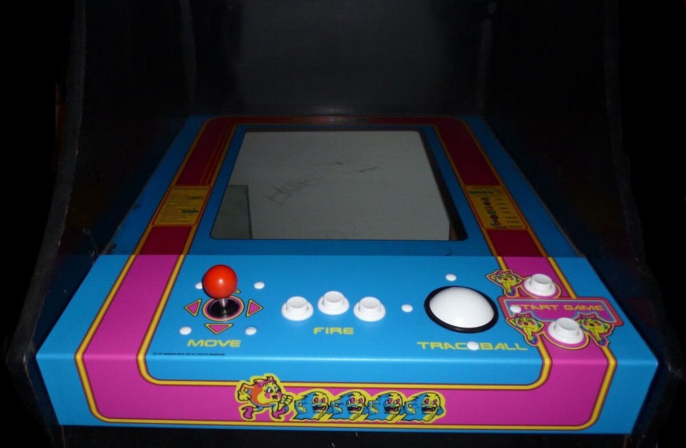 Multicade Ms Pac Man Control Panel Overlay 3 inch trackball 2 1/4 Full Wrap