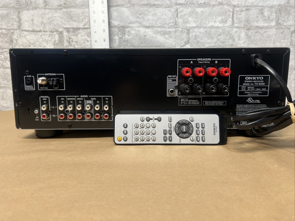 Onkyo TX-8020 2 Channel Stereo Receiver Bundle with Remote Tested Fully Working