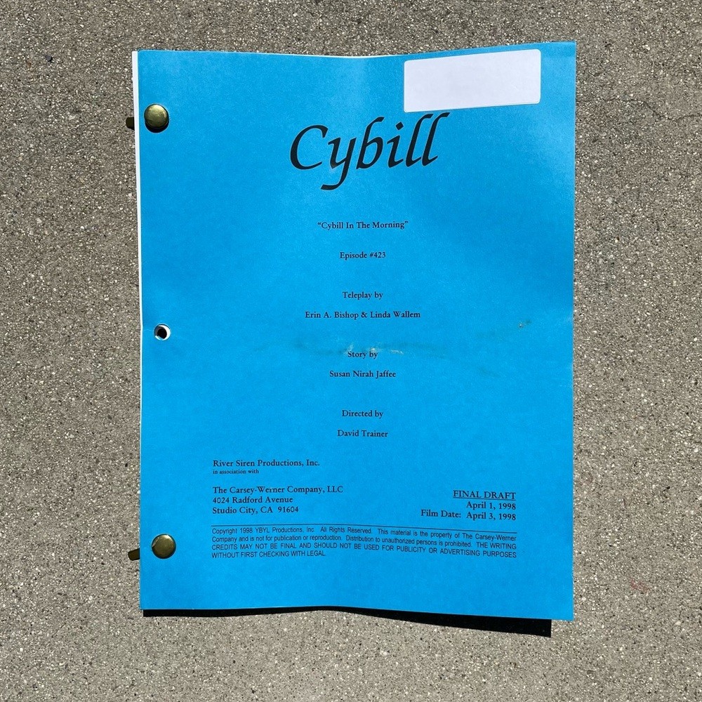CYBILL 1998 TV Series Production Used Table Draft Script + 1st Revised Draft