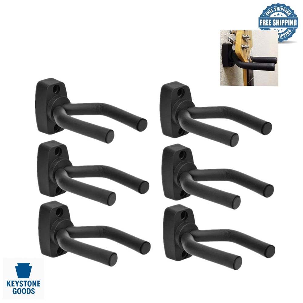 6-Pack Guitar Wall Mount Hangers – Adjustable, Non-Marring, Easy Install