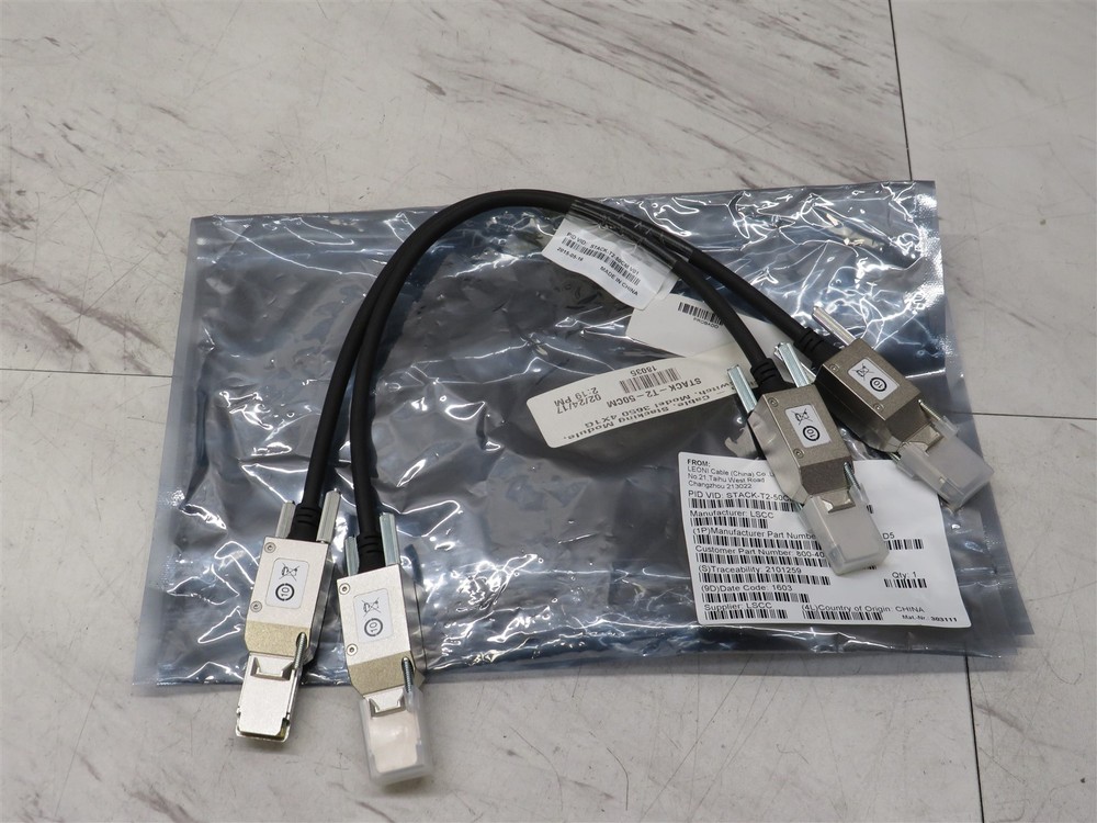 2x Open Box Cisco STACK-T2-50CM Stackwise Stacking Cable 50CM