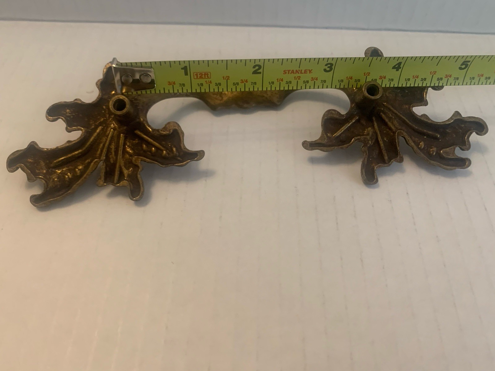 Vintage French Provincial Leaf Drawer Pull Handle No Screws