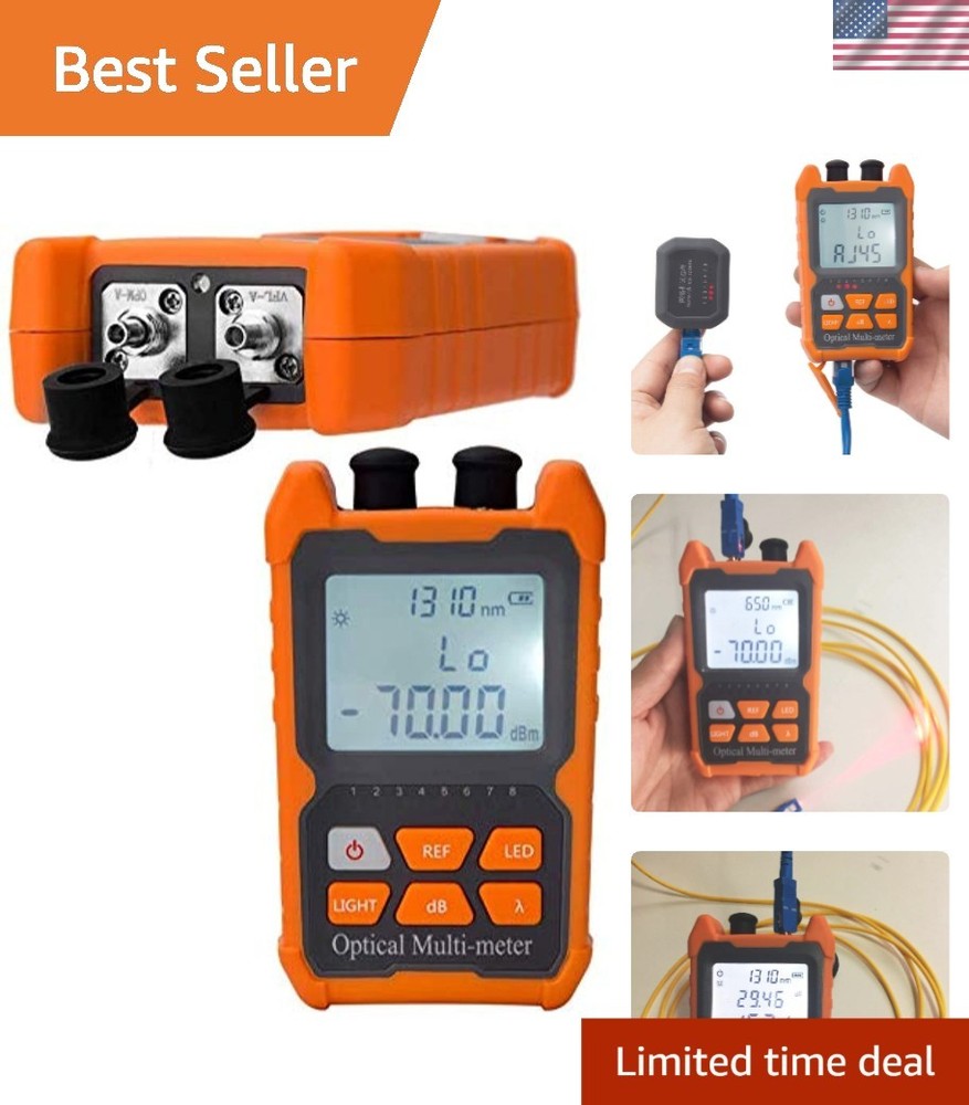 Compact Optical Fiber Power Meter - Supports 8 Wavelengths & Automatic Shutdown