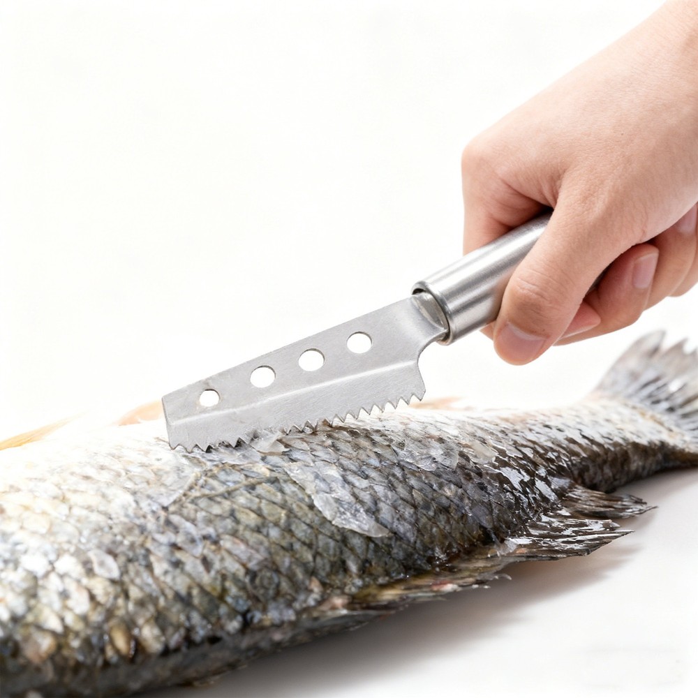 Fish Scaler Tool Stainless Steel Solid Construction Fish Scale Remover Kitchen